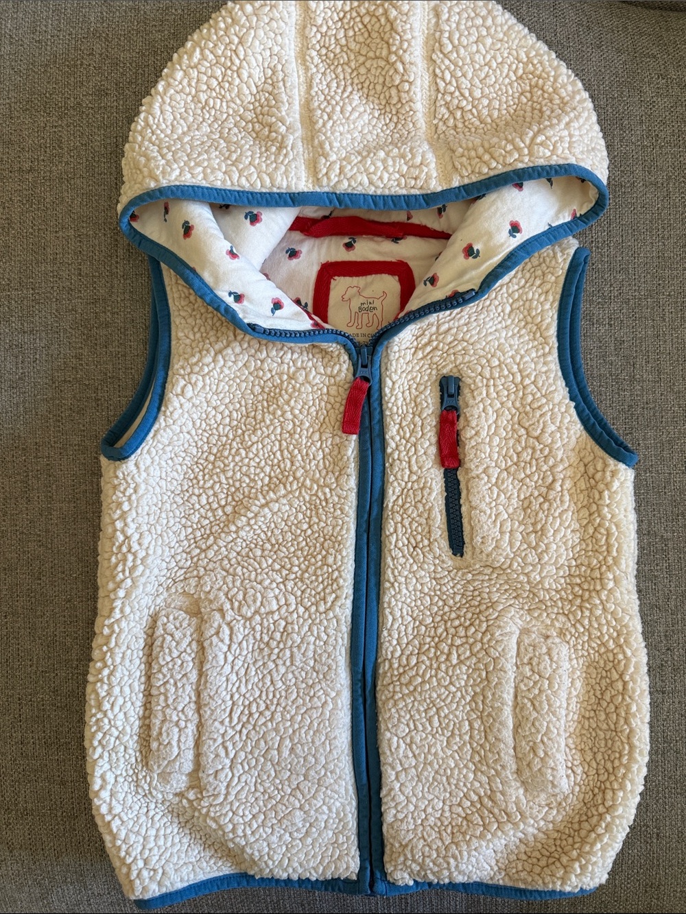 Mini Boden Sherpa Hooded Vest